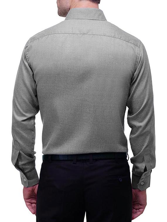 grey cotton formal shirt - 13689981 - Zoom Image - 3