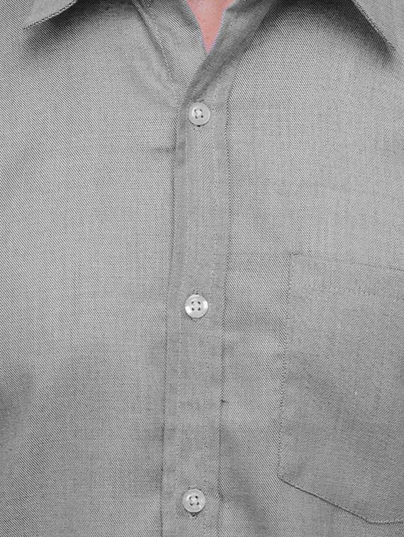 grey cotton formal shirt - 13689981 - Zoom Image - 4