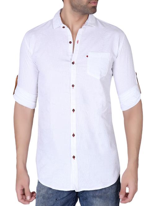 white solid casual shirt - 13693493 - Very Small Image - 1