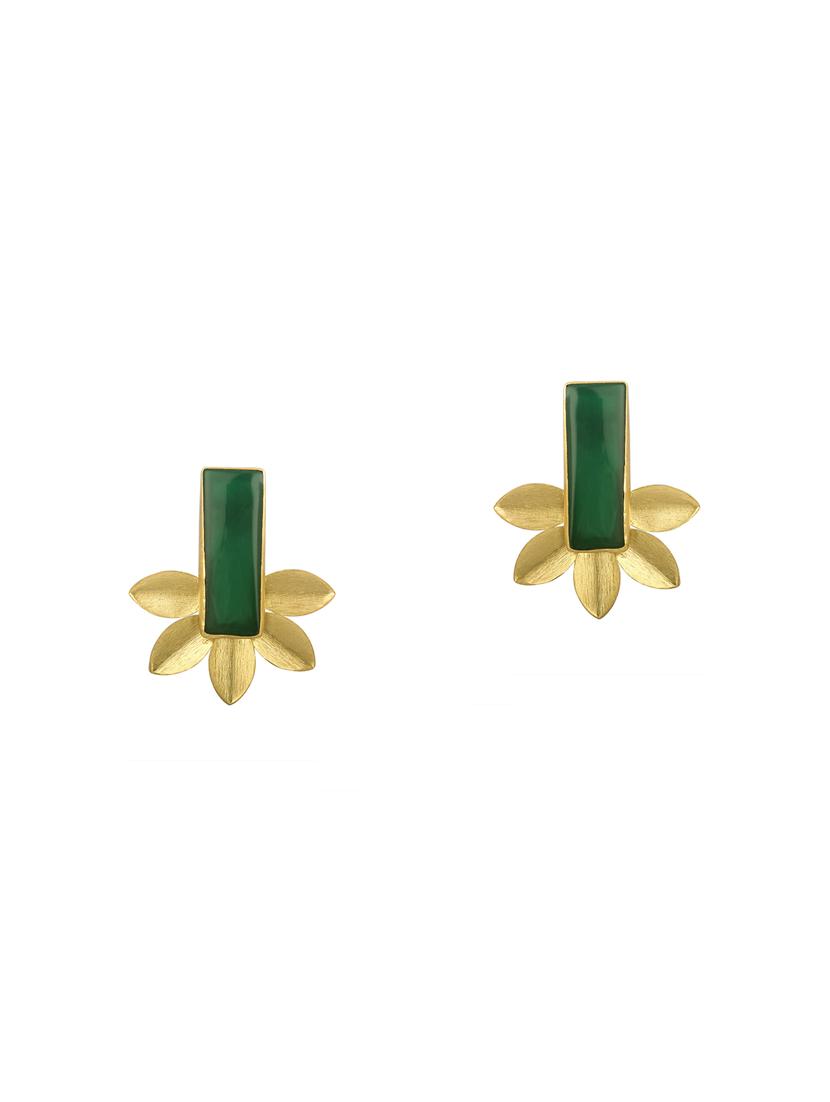 green brass studs earring - 13694046 - Zoom Image - 1