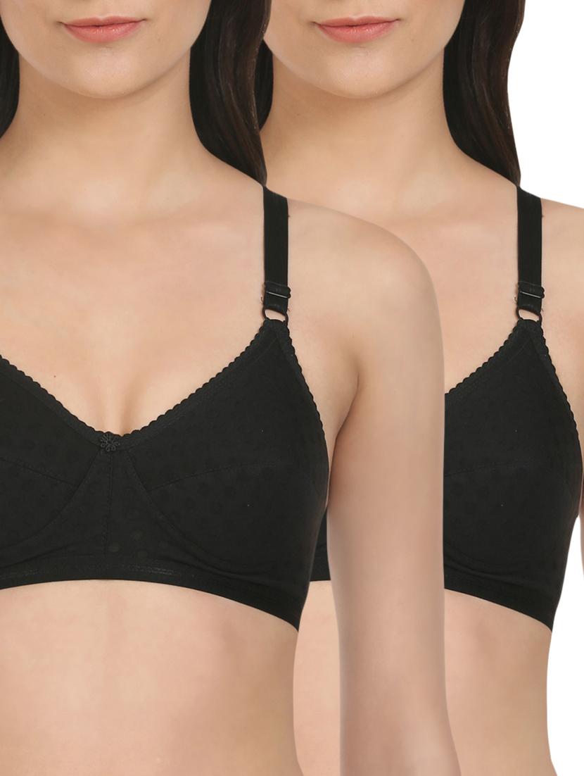 set of 2 black cotton bras - 13694591 - Zoom Image - 1