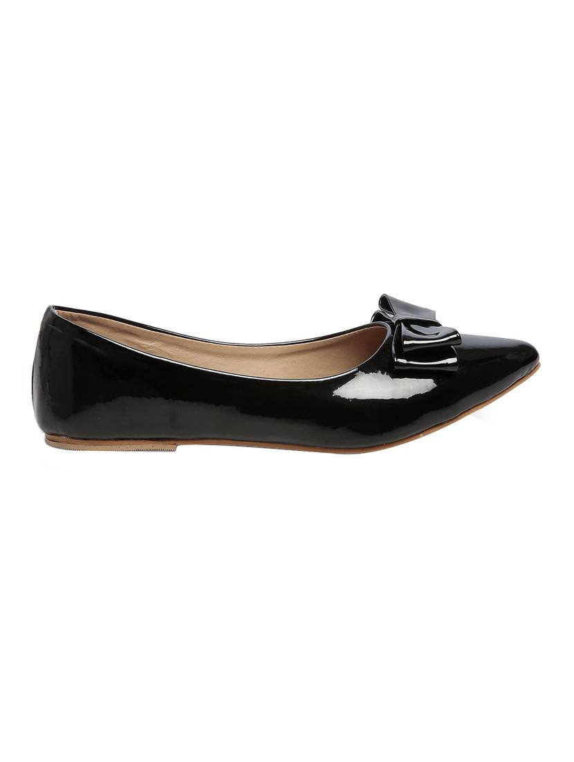 black leatherette slip on ballerina - 13695227 - Zoom Image - 1