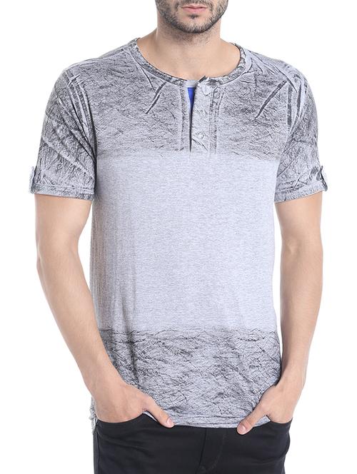 grey cotton front print t-shirt - 13695853 - Standard Image - 1