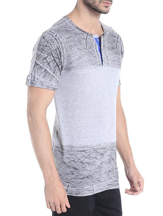 grey cotton front print t-shirt - 13695853 - Zoom Image - 2
