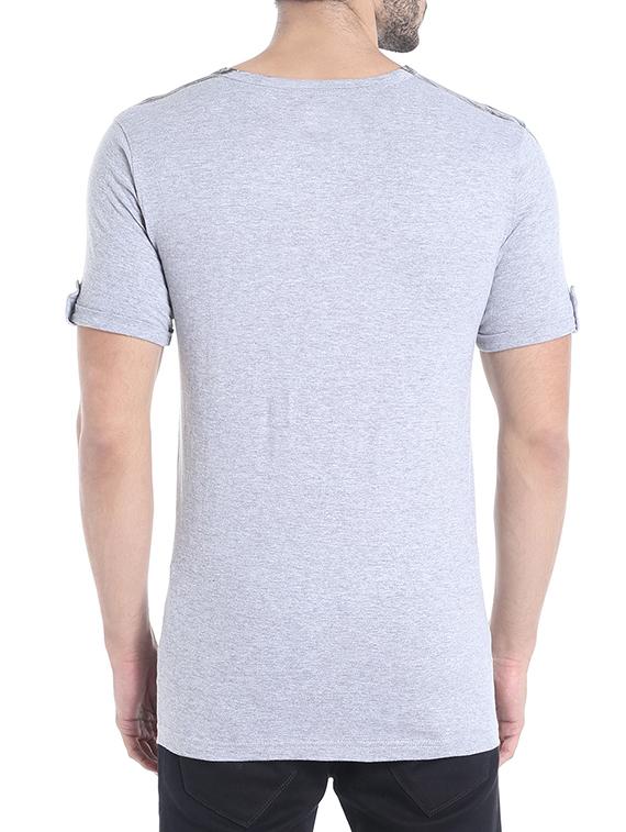 grey cotton front print t-shirt - 13695853 - Zoom Image - 3