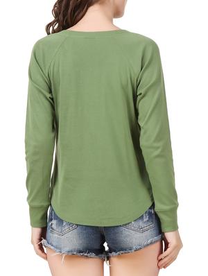 olive crepe regular tee - 13695935 - Standard Image - 3