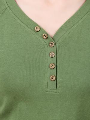 olive crepe regular tee - 13695935 - Standard Image - 4