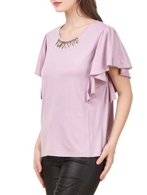 embellished neck lavender top - 13695937 - Standard Image - 2