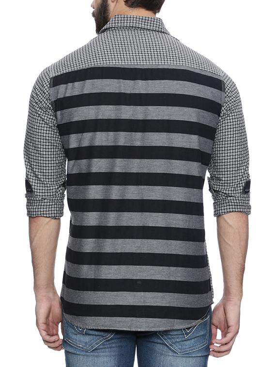 grey checkered casual shirt - 13696505 - Zoom Image - 3