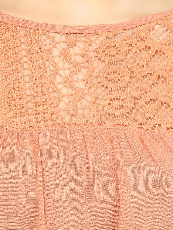 orange rayon ruffle sleeve top - 13697917 - Zoom Image - 4