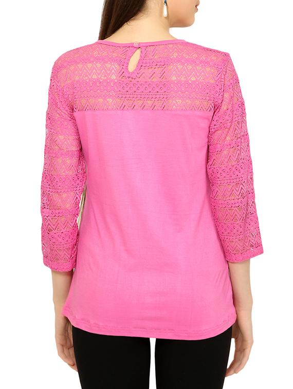 pink viscose regular top - 13697920 - Zoom Image - 3