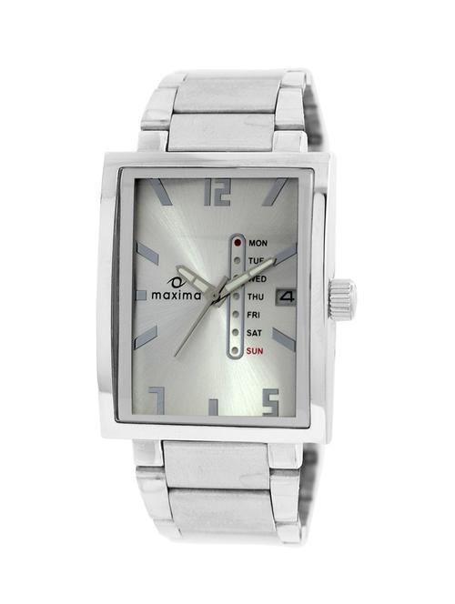 maxima silver dial watch for men - 25141cmgi - 13707793 - Standard Image - 1