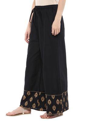black cotton palazzos - 13709318 - Standard Image - 2
