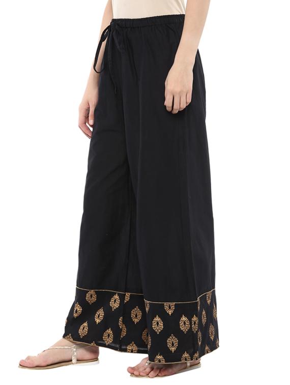 black cotton palazzos - 13709318 - Zoom Image - 2