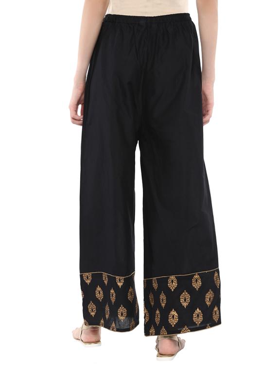black cotton palazzos - 13709318 - Zoom Image - 3