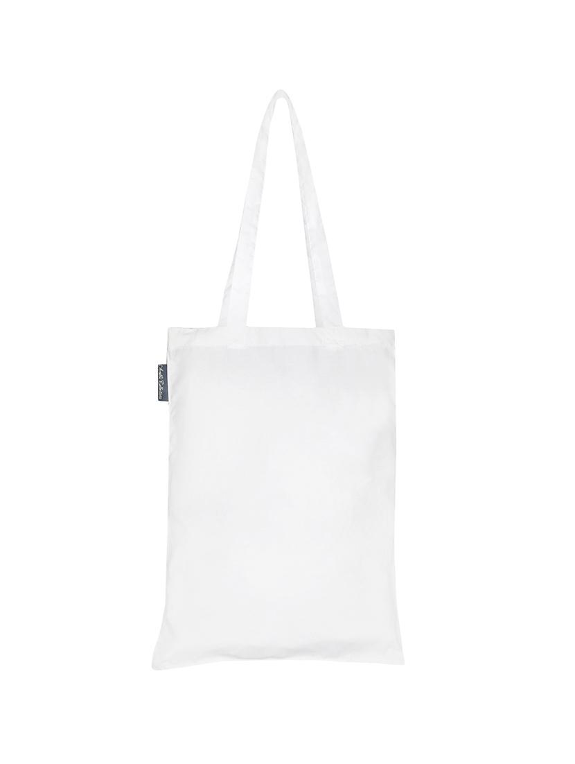 white polyester printed tote - 13710044 - Zoom Image - 2