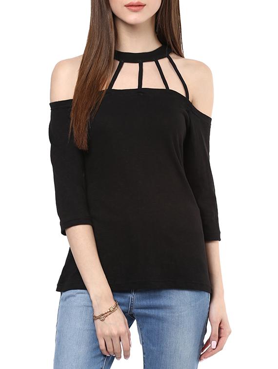 black cotton regular top - 13713293 - Zoom Image - 1