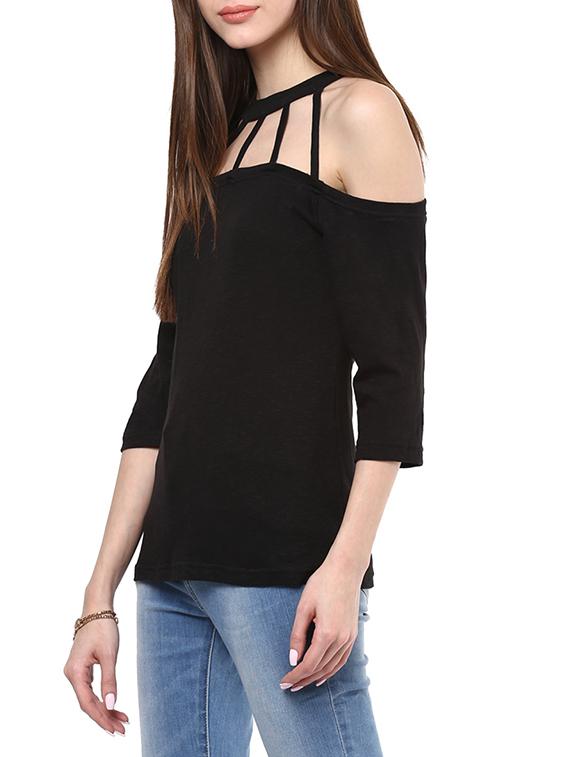 black cotton regular top - 13713293 - Zoom Image - 2