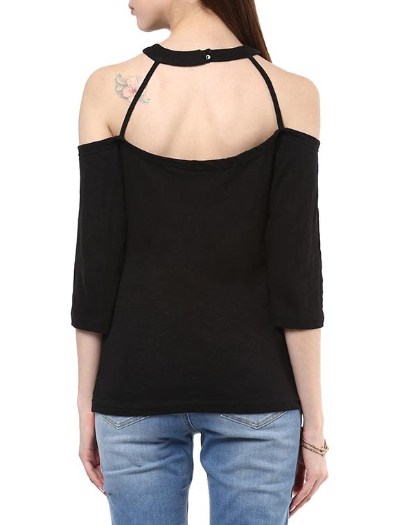 black cotton regular top - 13713293 - Zoom Image - 3