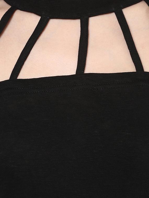 black cotton regular top - 13713293 - Zoom Image - 4