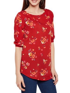round neck floral tunic - 13714028 - Standard Image - 2