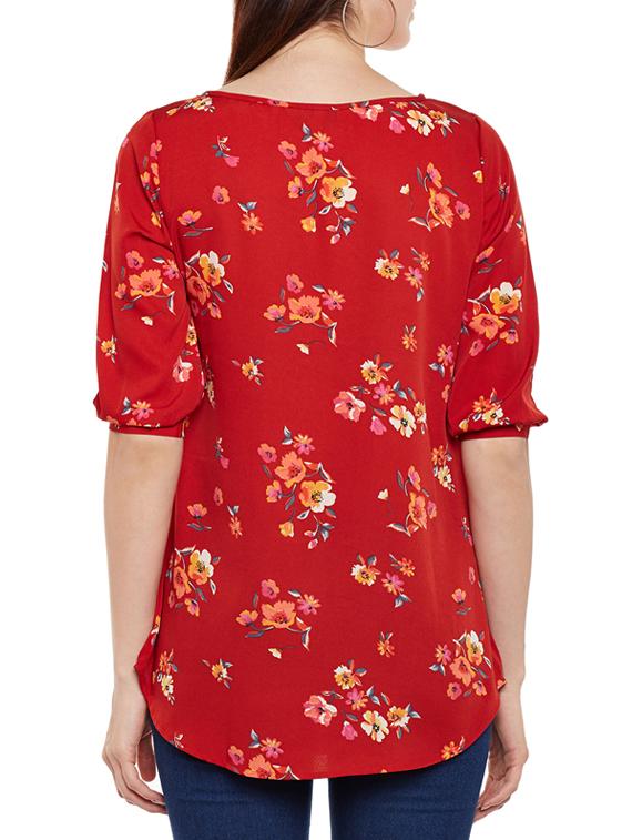 round neck floral tunic - 13714028 - Zoom Image - 3
