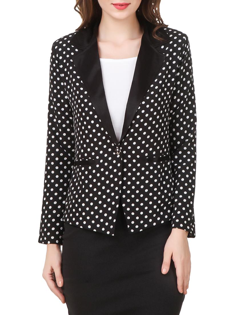 black polka dots printed summer jacket - 13714625 - Zoom Image - 1