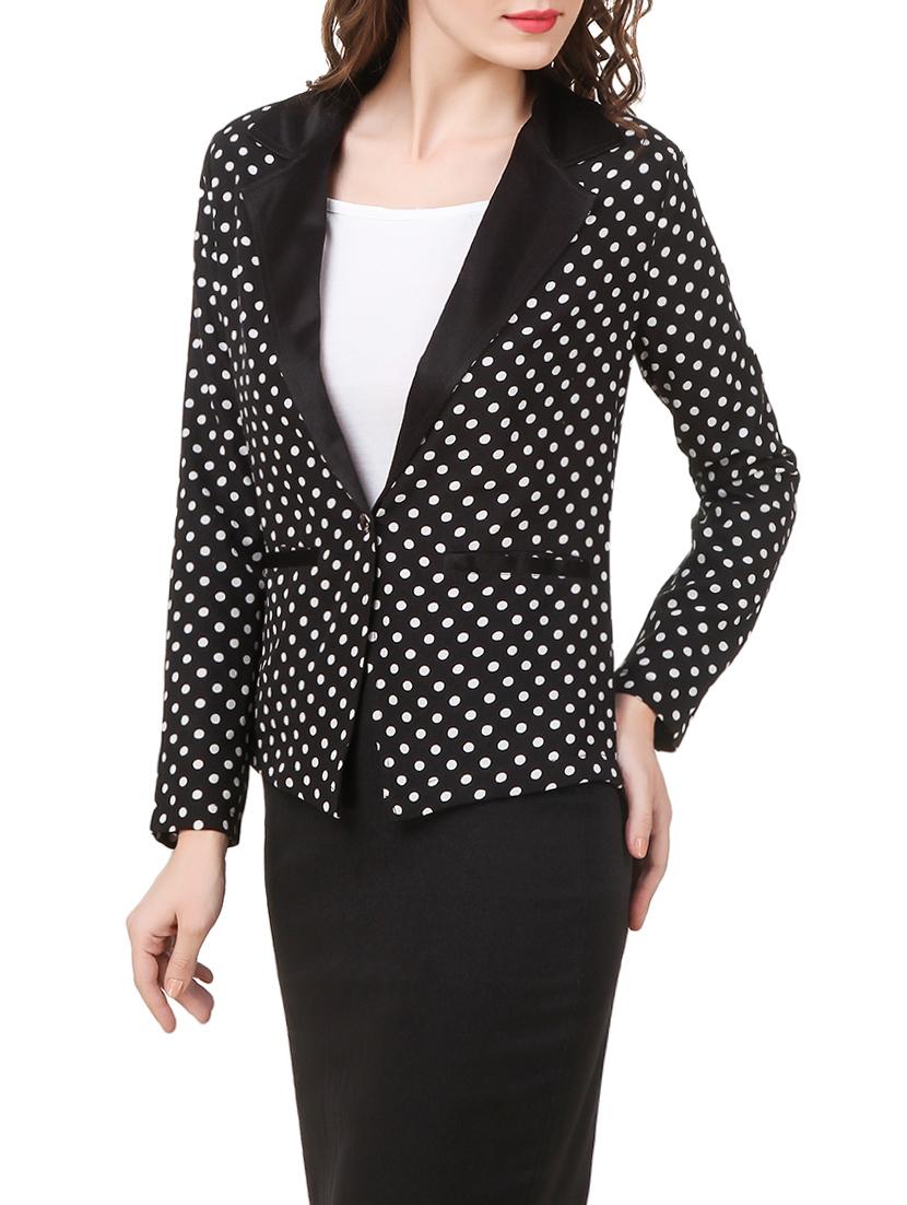 black polka dots printed summer jacket - 13714625 - Zoom Image - 2