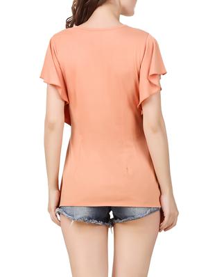 peach cotton jersey assymmetric top - 13714647 - Standard Image - 3