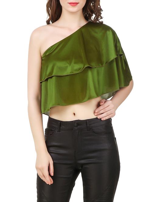olive crop top - 13714653 - Standard Image - 1
