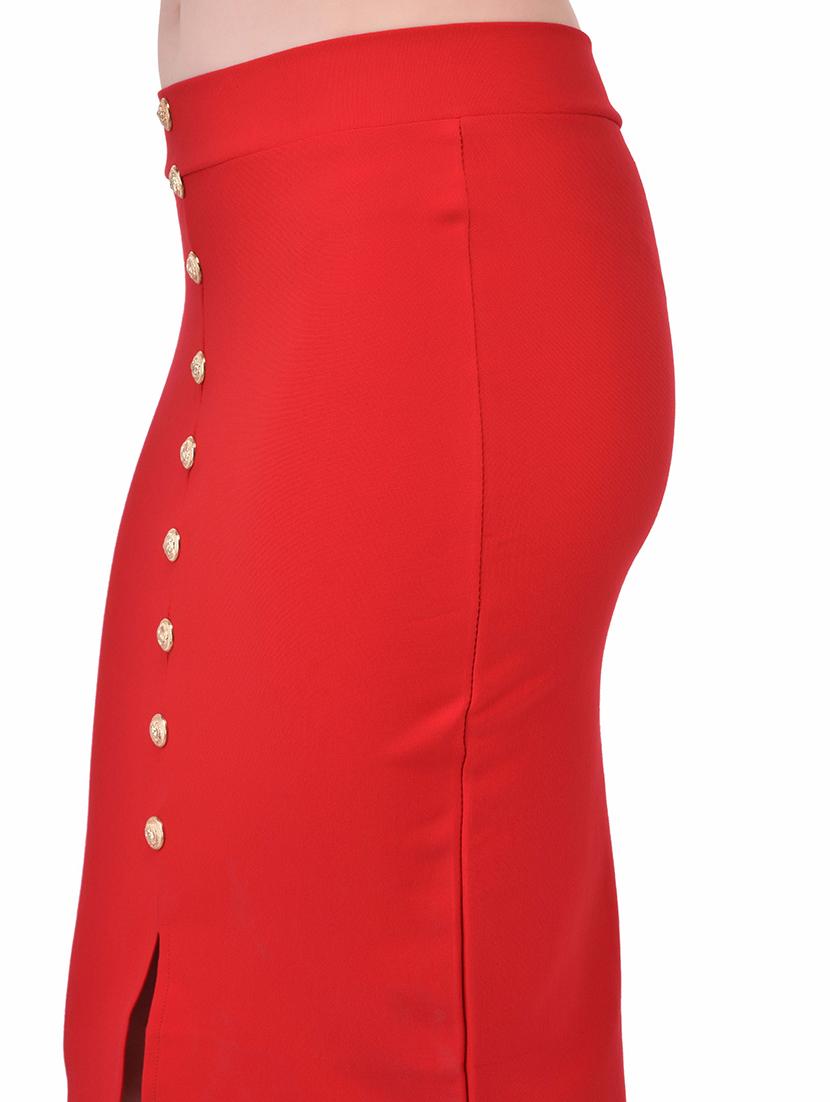 red lycra pencil skirt - 13714676 - Zoom Image - 4