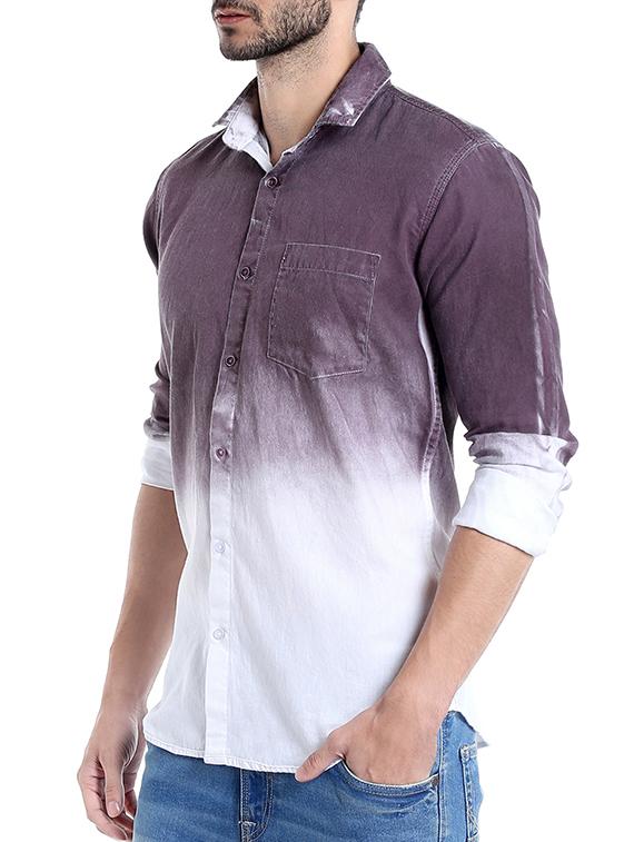 purple cotton casual shirt - 13719561 - Zoom Image - 2