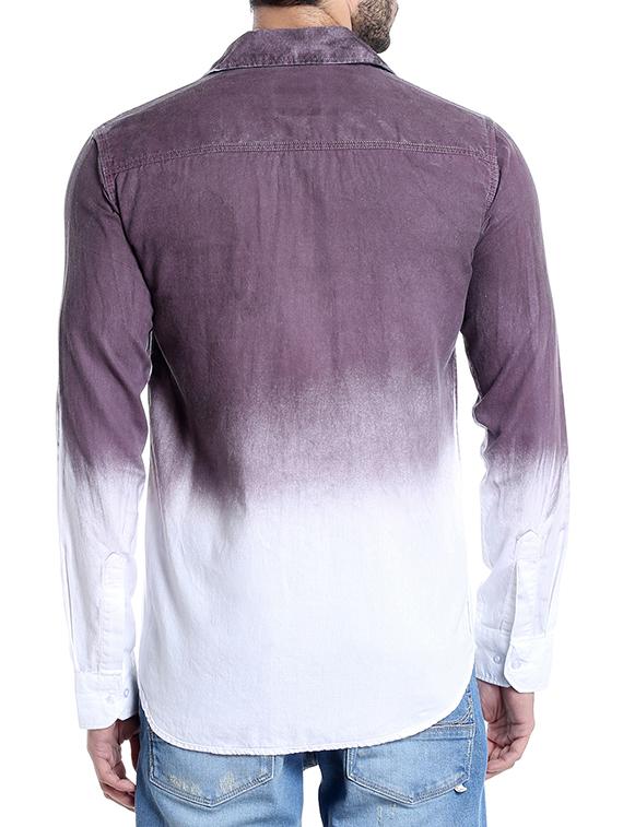 purple cotton casual shirt - 13719561 - Zoom Image - 3