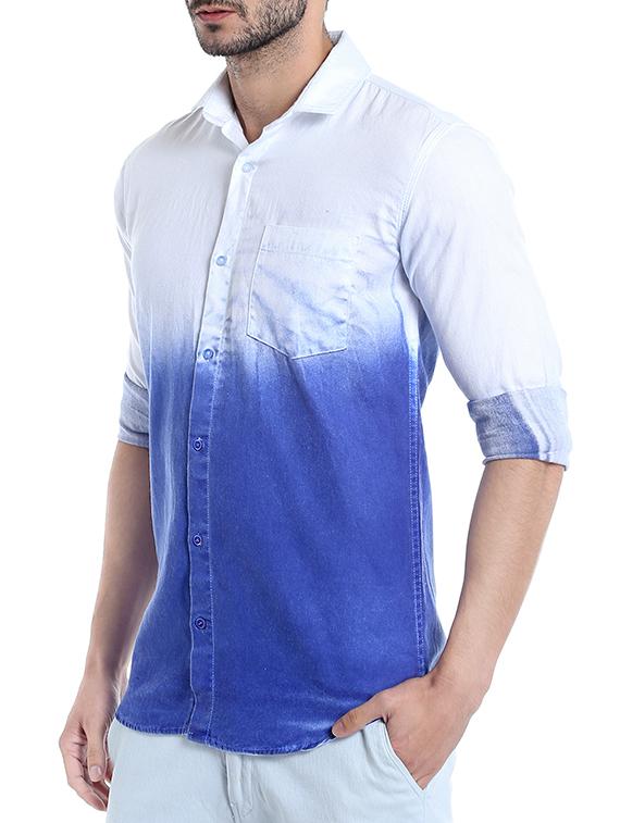 blue ombre casual shirt - 13719562 - Zoom Image - 2