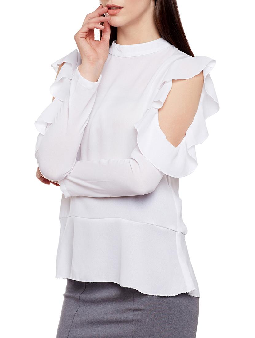 mock neck ruffled top - 13721423 - Zoom Image - 2