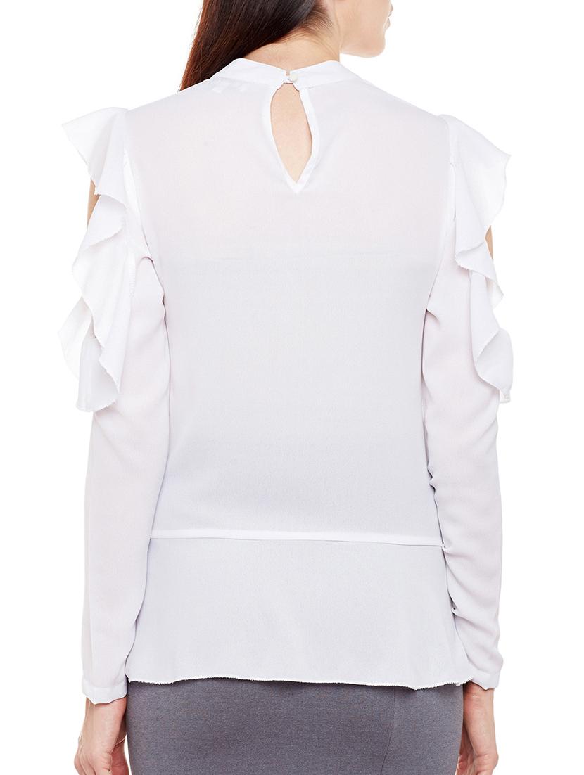 mock neck ruffled top - 13721423 - Zoom Image - 3