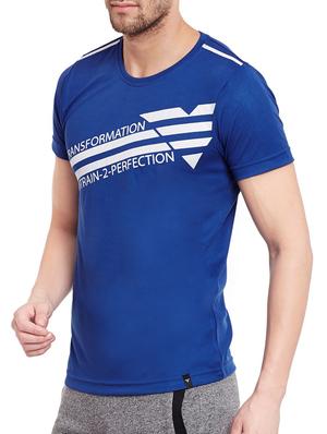 blue polyester chest print t-shirt - 13722005 - Standard Image - 2
