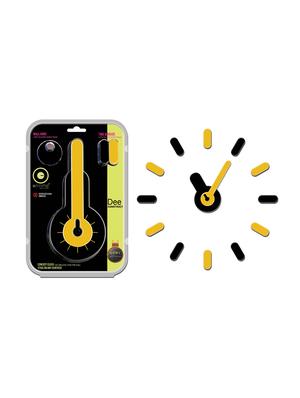 on-time yellow wall clock (wall pasted concept) - 13727979 - Standard Image - 2