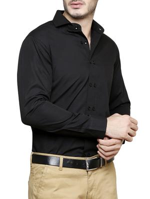 black cotton formal shirt - 13730355 - Standard Image - 2