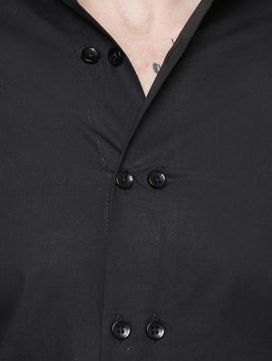 black cotton formal shirt - 13730355 - Standard Image - 4