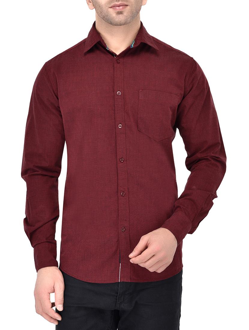 red cotton casual shirt - 13733523 - Zoom Image - 1