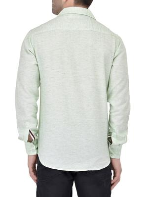 green cotton casual shirt - 13733544 - Standard Image - 3