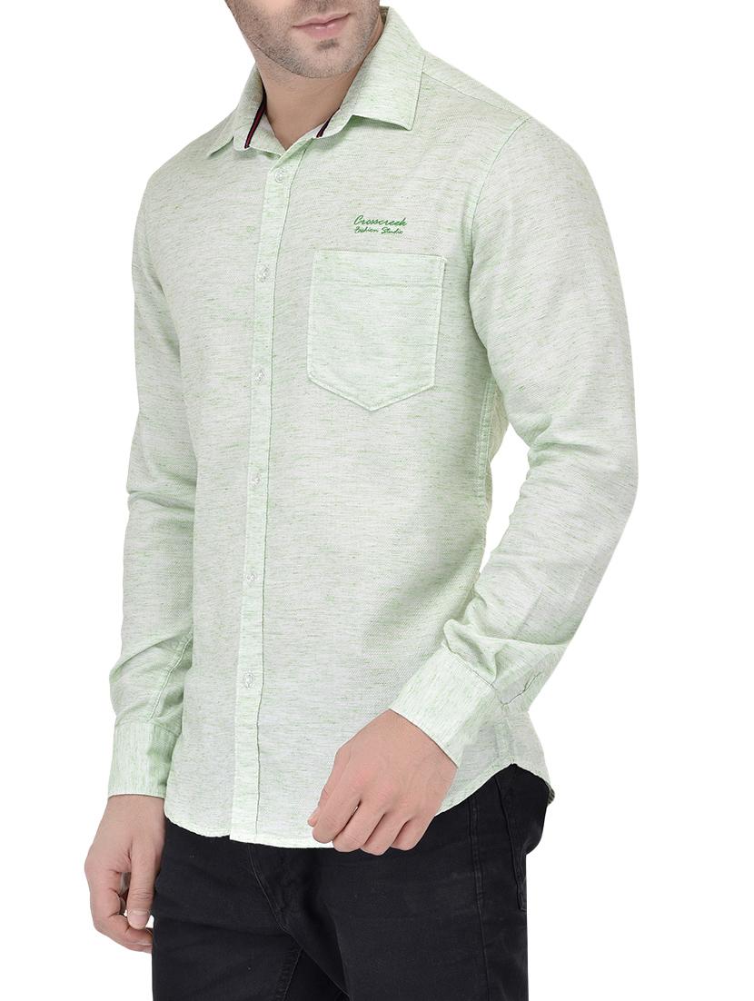 green cotton casual shirt - 13733544 - Zoom Image - 2