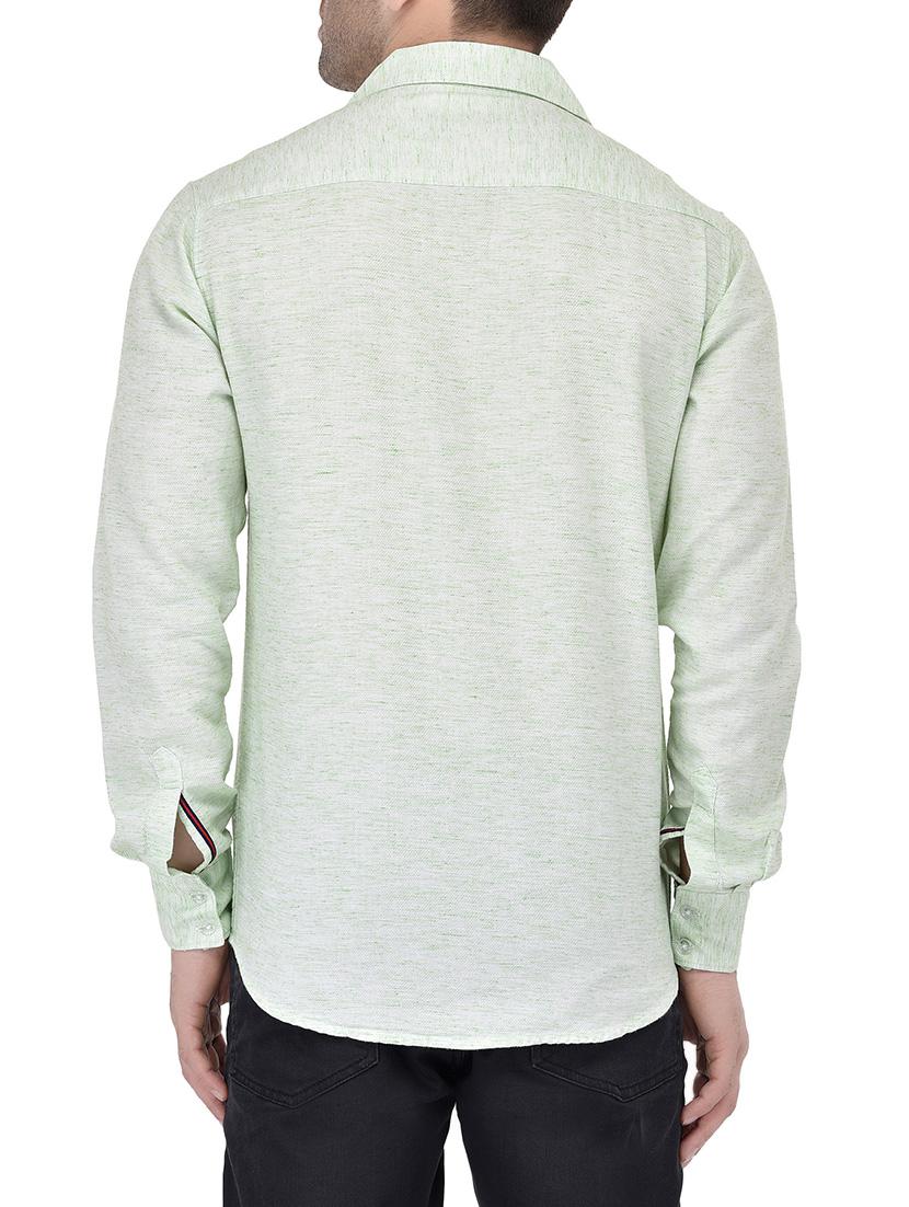 green cotton casual shirt - 13733544 - Zoom Image - 3