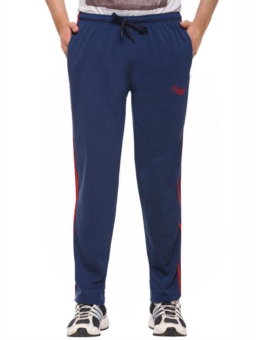 dark blue cotton full length track pant - 13733944 - Standard Image - 1