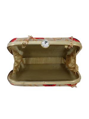 beige metal box clutch - 13736167 - Standard Image - 3