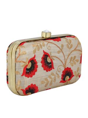 beige metal box clutch - 13736167 - Standard Image - 5