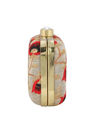 beige metal box clutch - 13736167 - Standard Image - 6