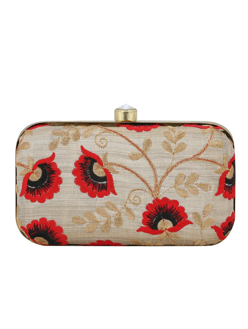 beige metal box clutch - 13736167 - Zoom Image - 2