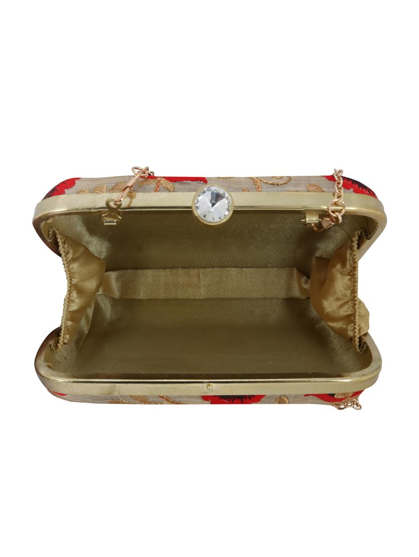 beige metal box clutch - 13736167 - Zoom Image - 3